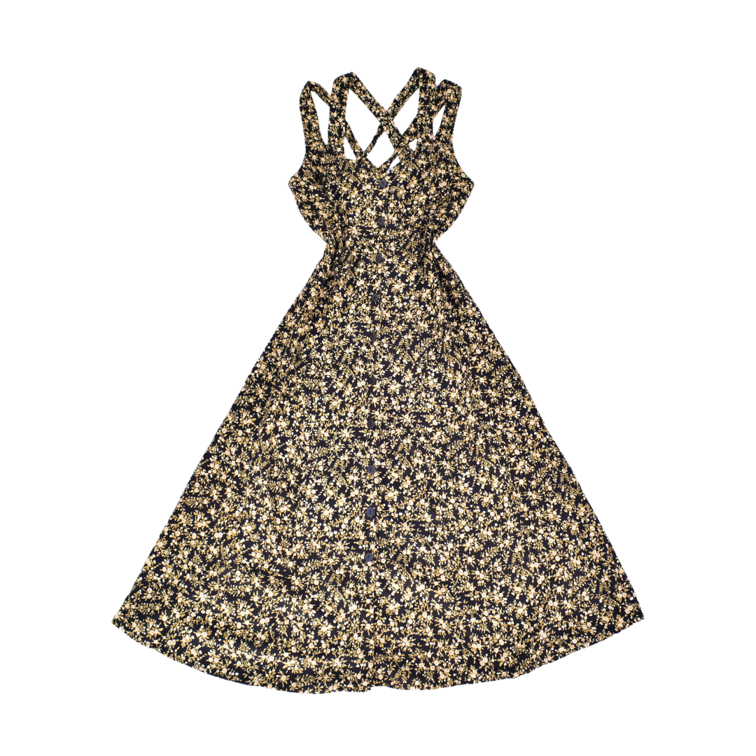 Vestido midi floreado de botones