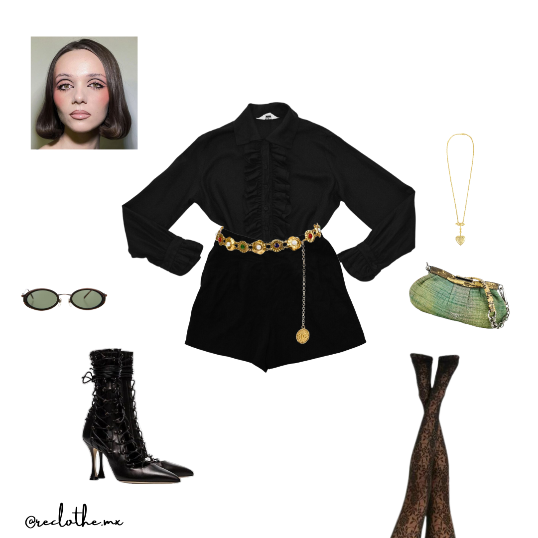 Blusa negra victoriana