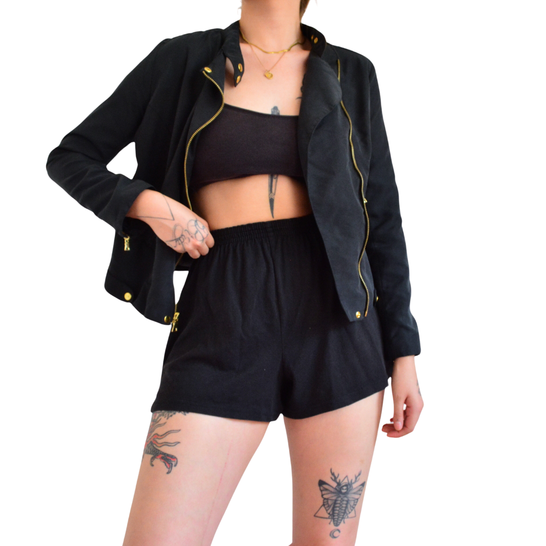Chamarra negra biker