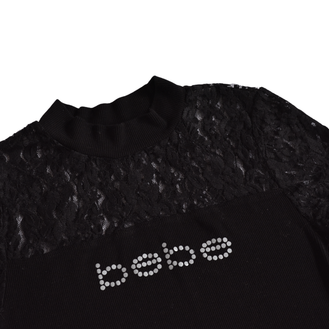 Blusa Bebe negra con encaje