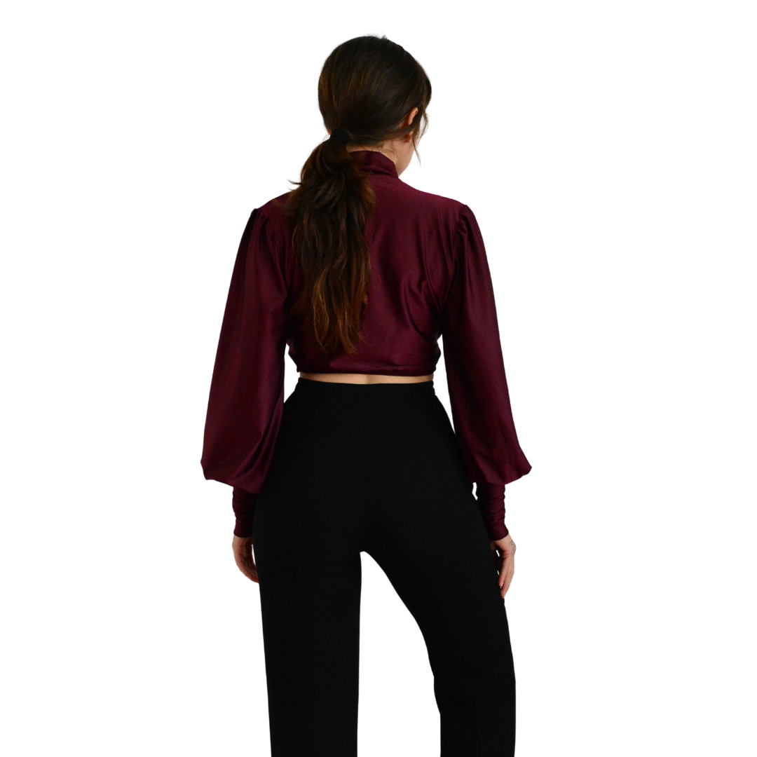 Blusa vino drappeada