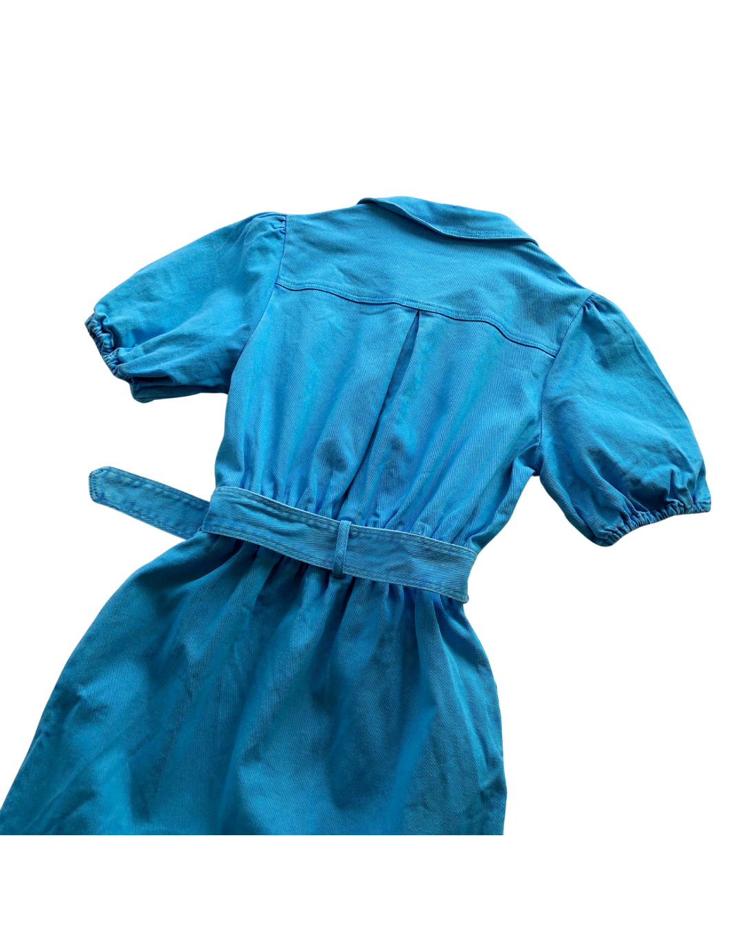Vestido denim azul con cinturón