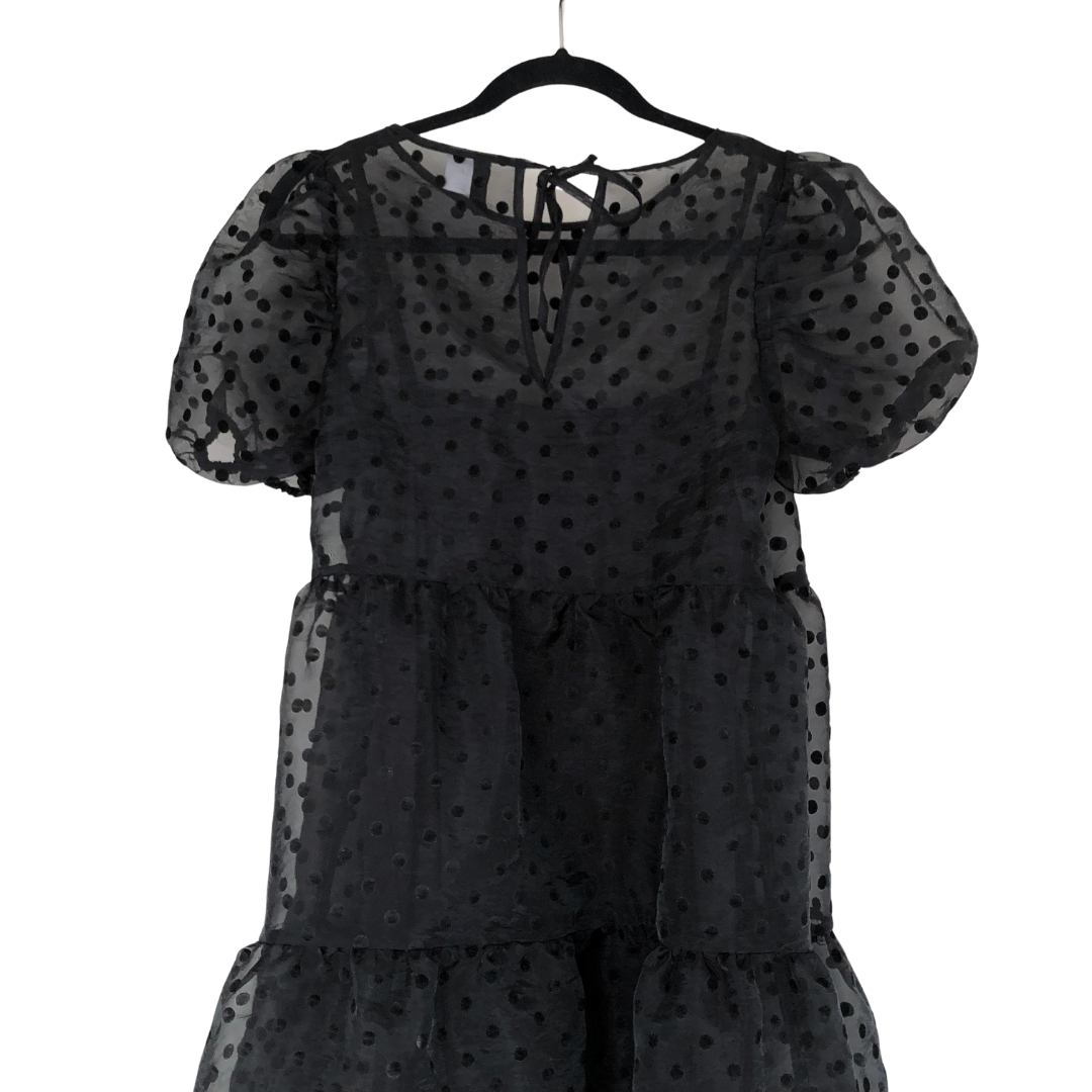 Vestido negro polka dots