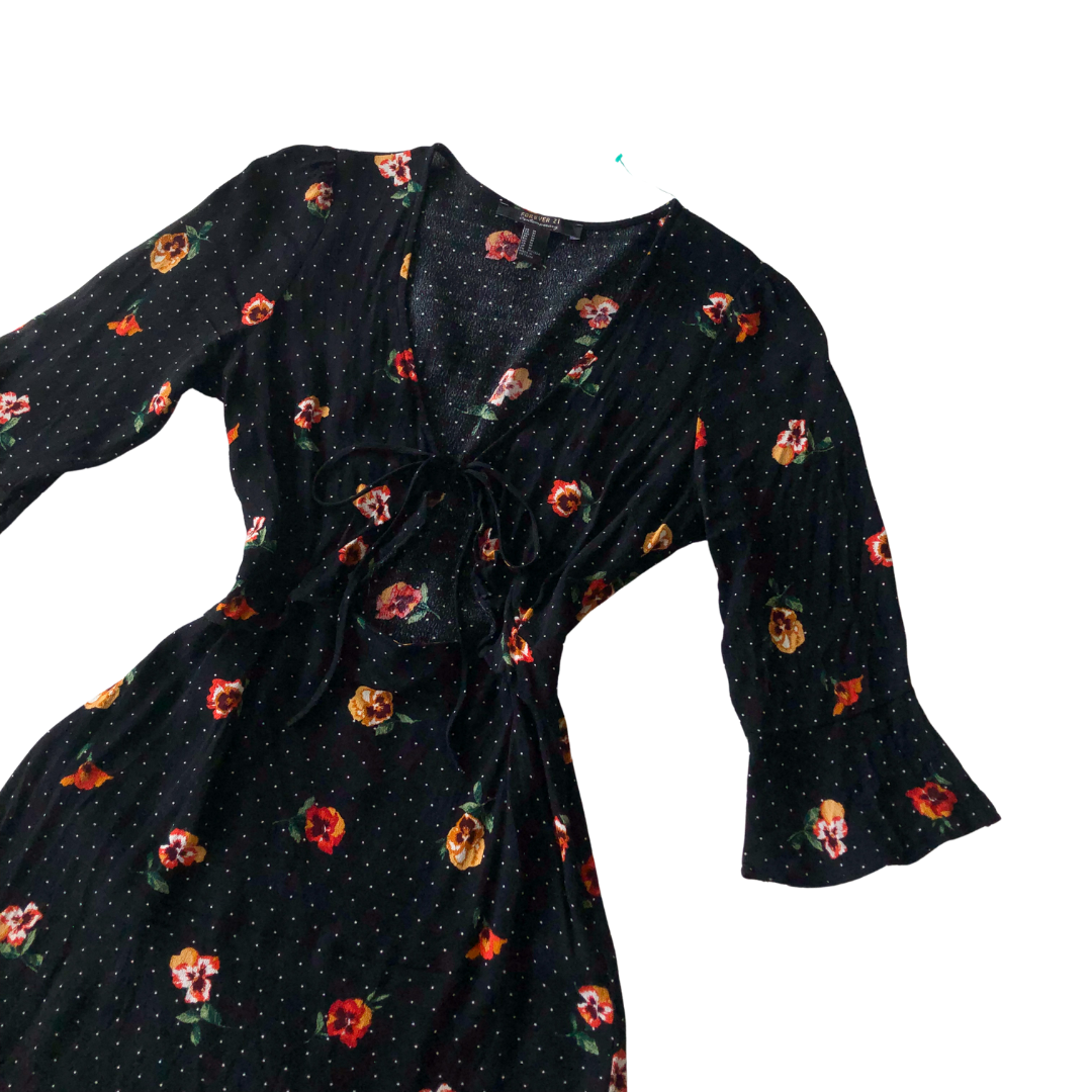 Vestido negro floral