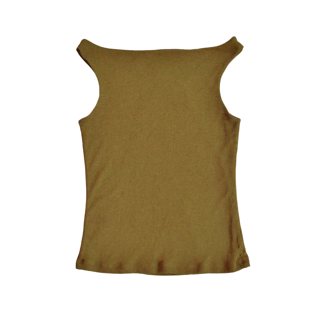 Blusa verde olivo cuello cuadrado