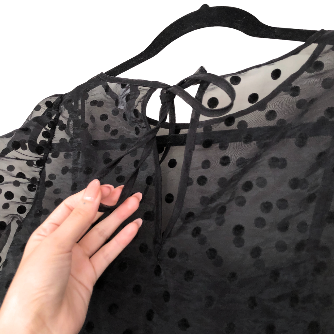 Vestido negro polka dots