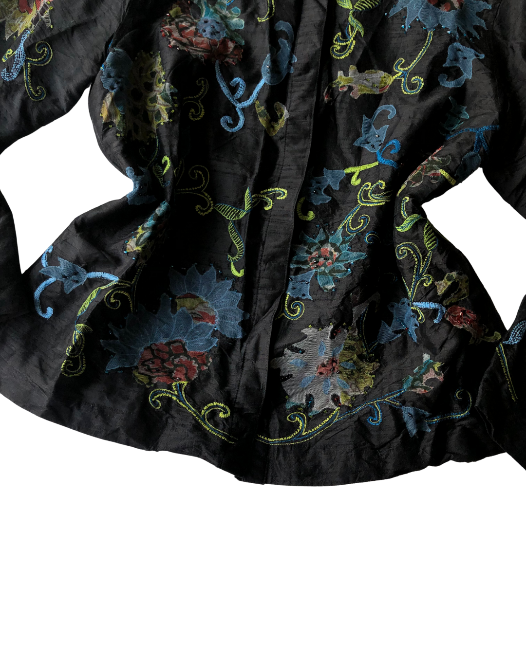 Blusa 90s de seda y canutillo
