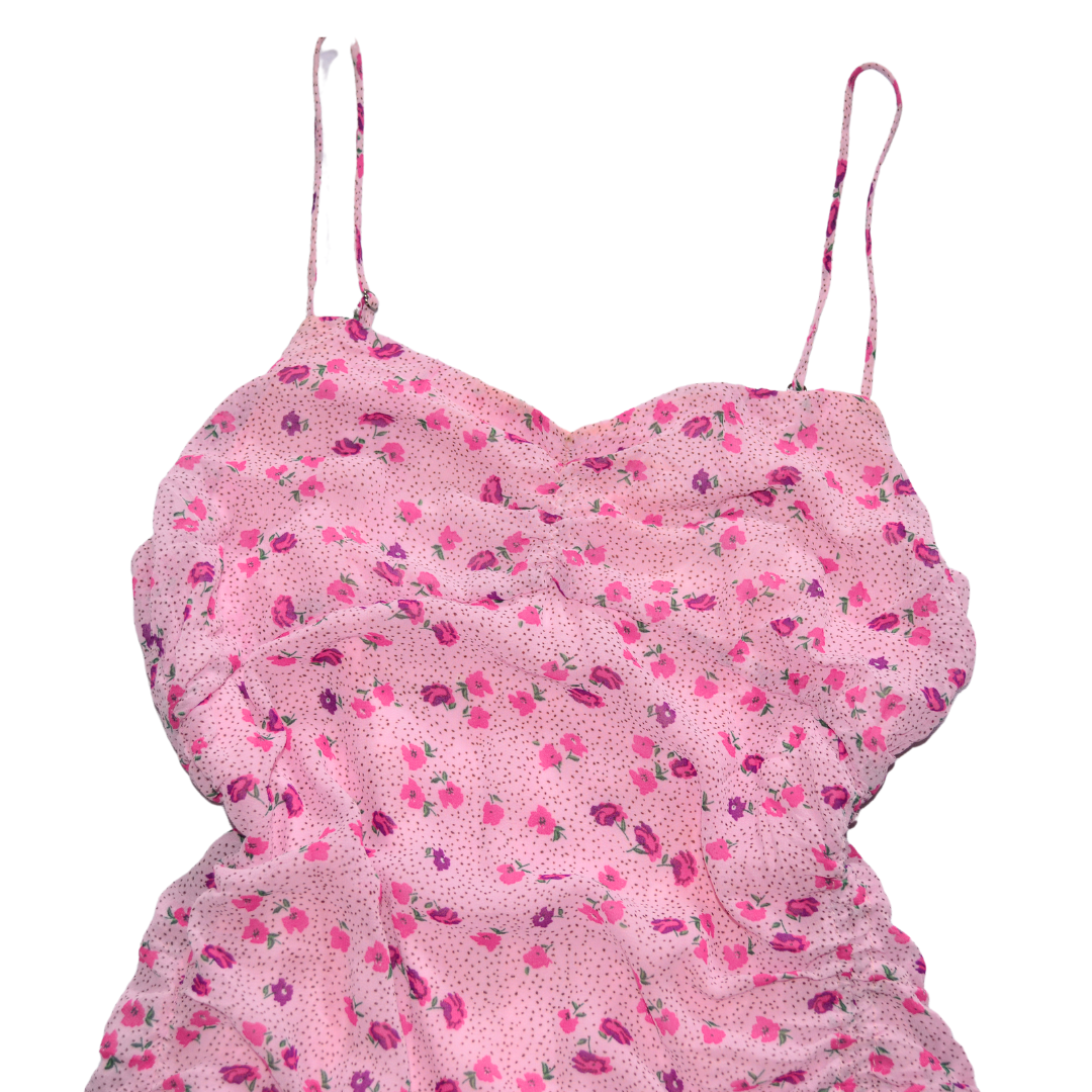 Vestido rosa floral