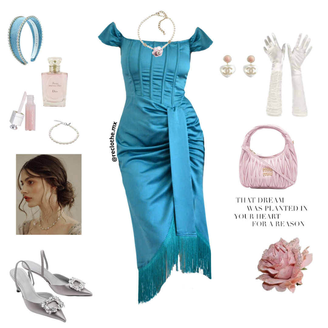 Vestido satinado con corset