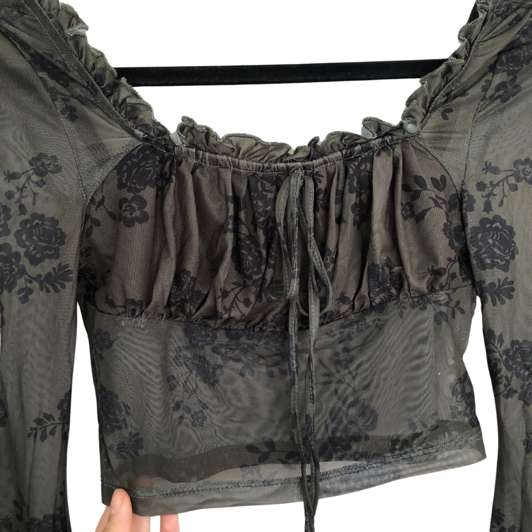 Top mesh verde olivo