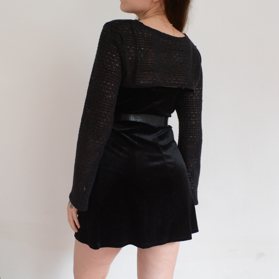 Vestido negro de terciopelo