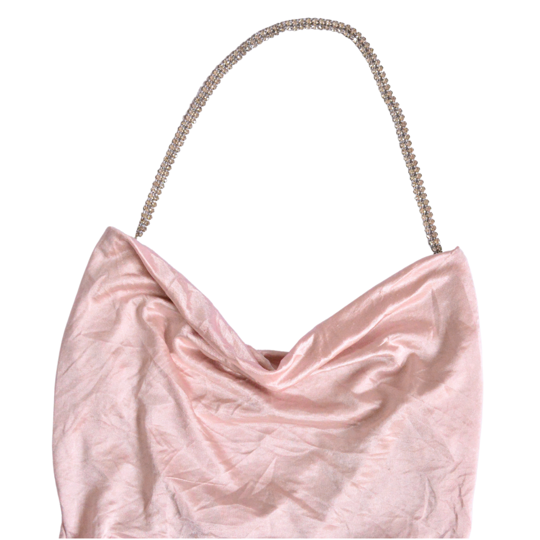 Top rosa satinado con pedrería