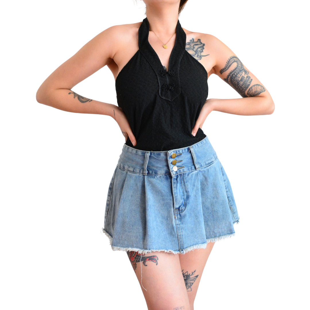 Blusa negra oriental