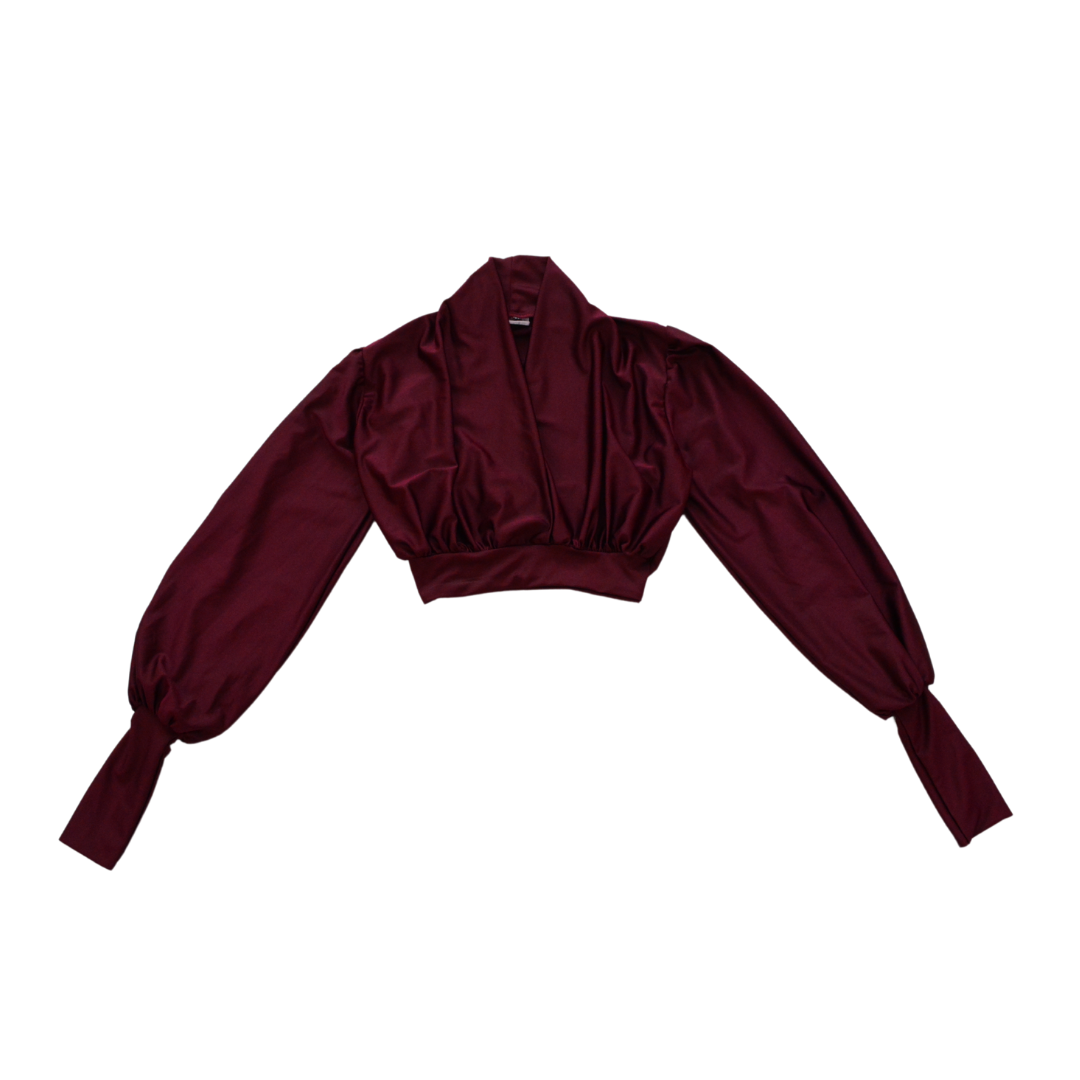 Blusa vino drappeada