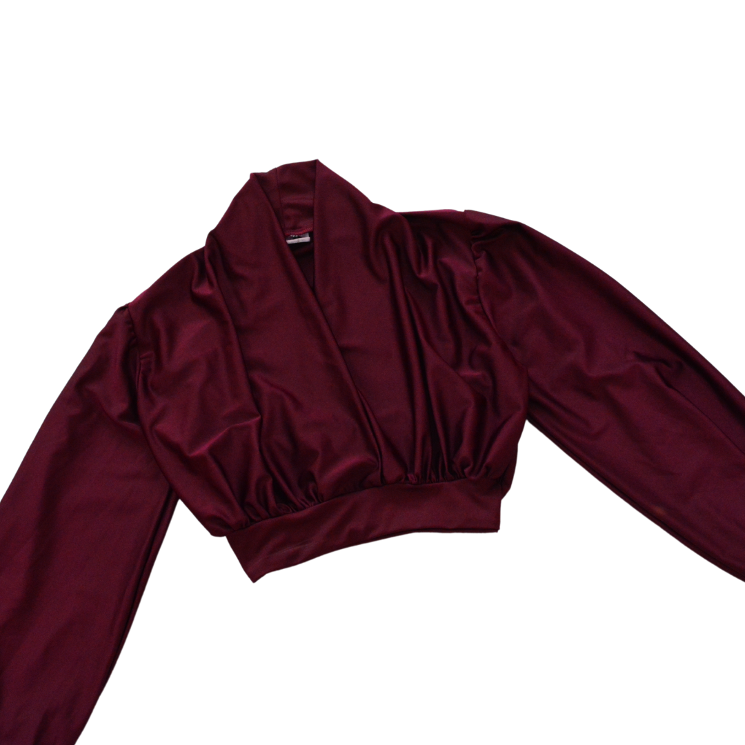 Blusa vino drappeada