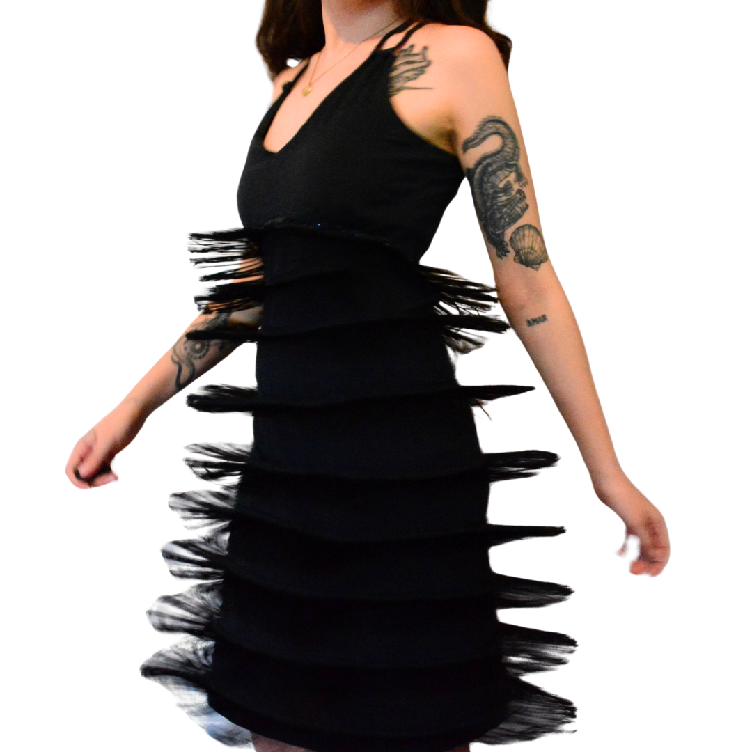 Vestido negro flapper