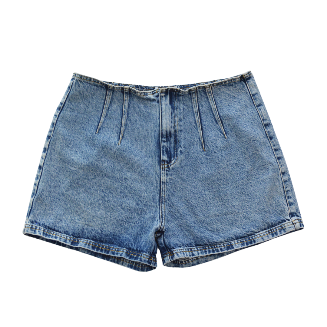 Short denim tiro alto