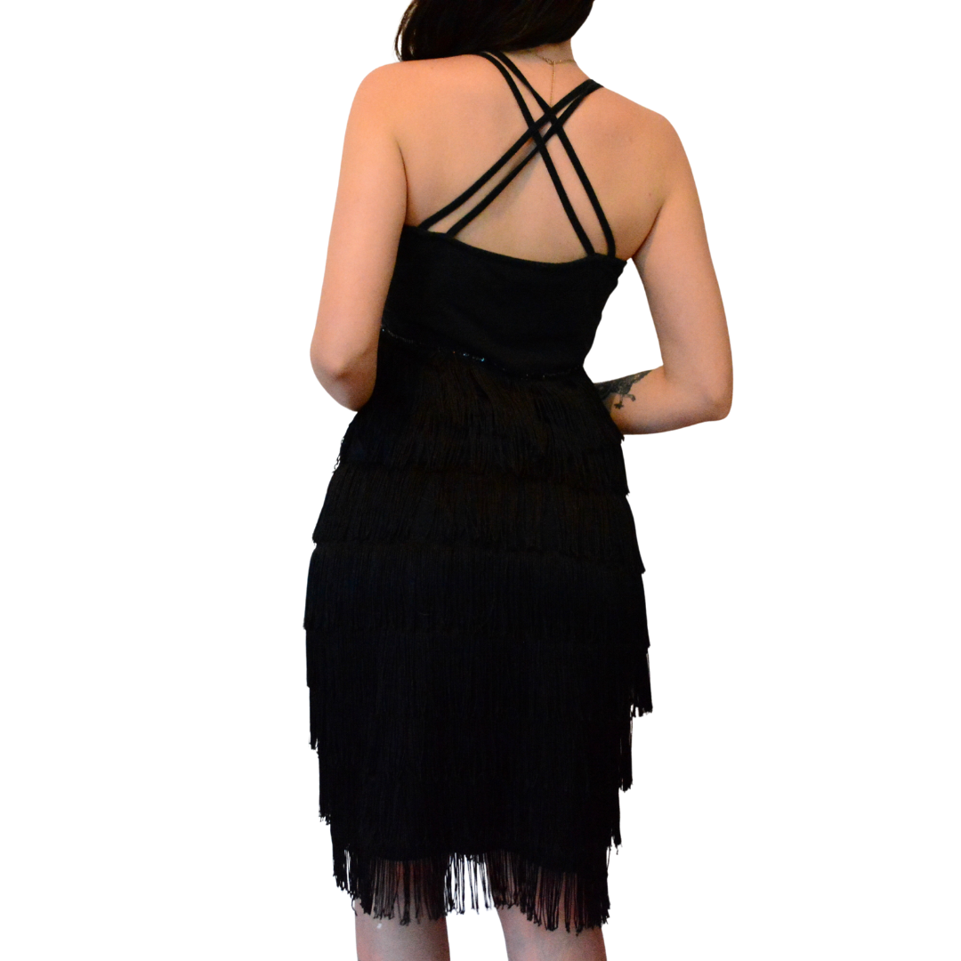 Vestido negro flapper