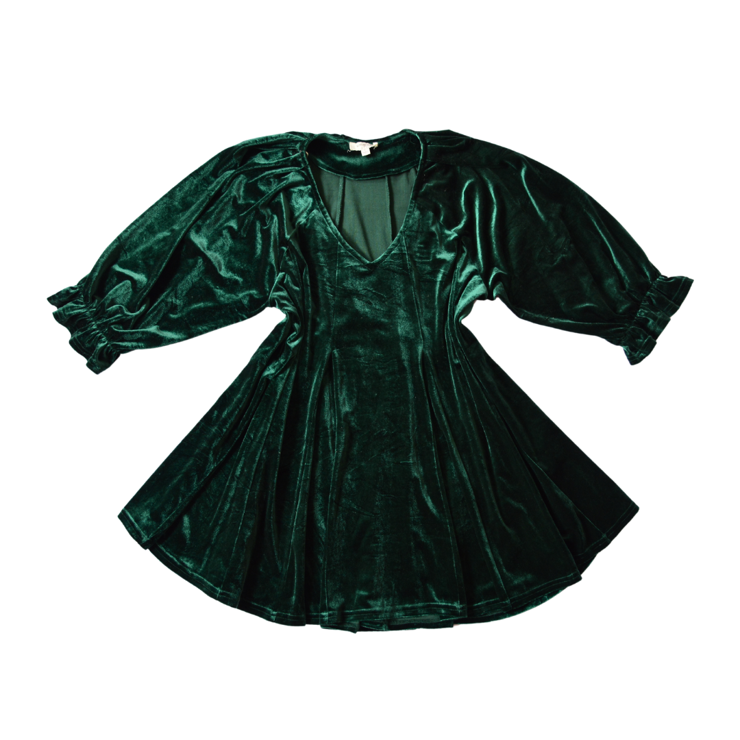 Vestido verde de terciopelo