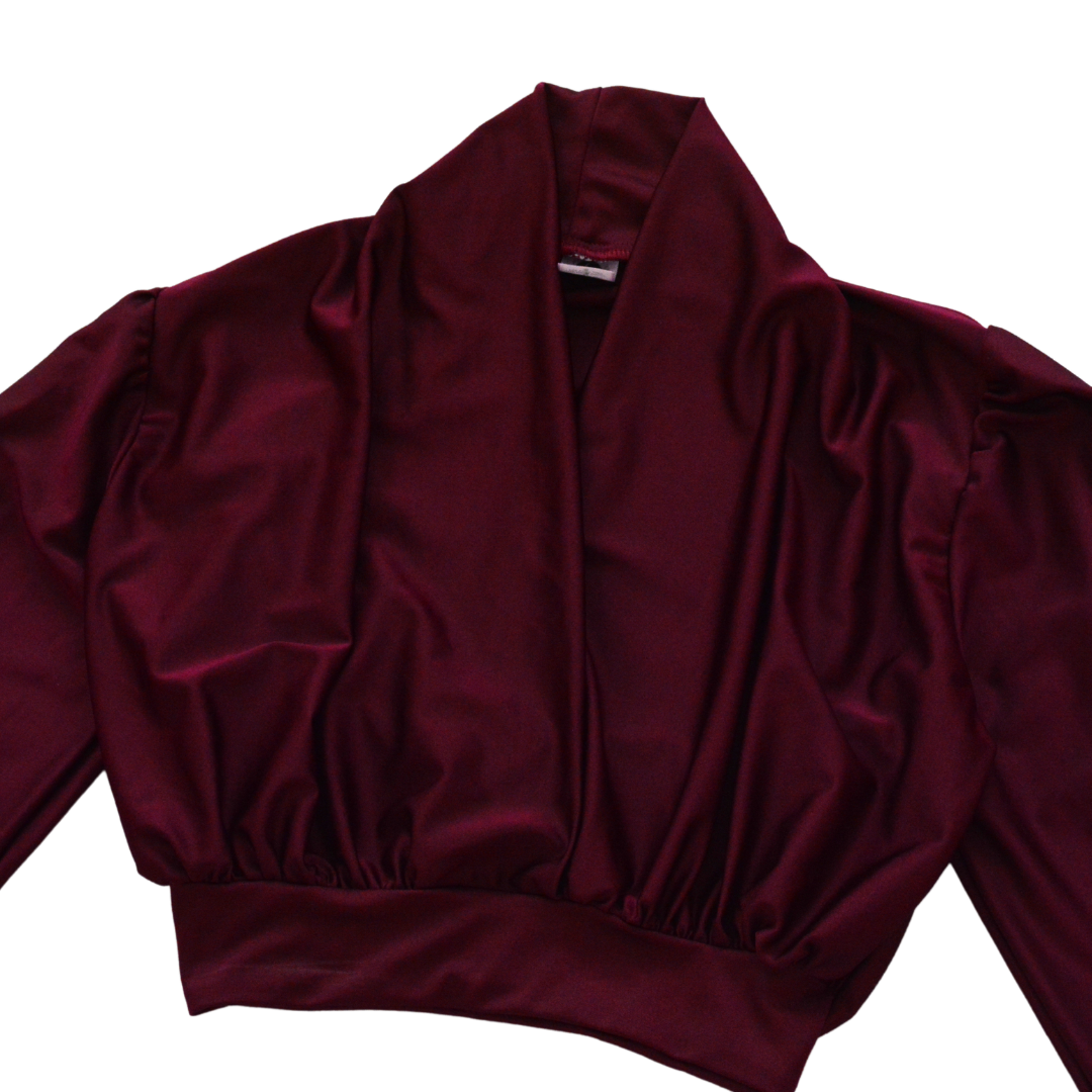 Blusa vino drappeada