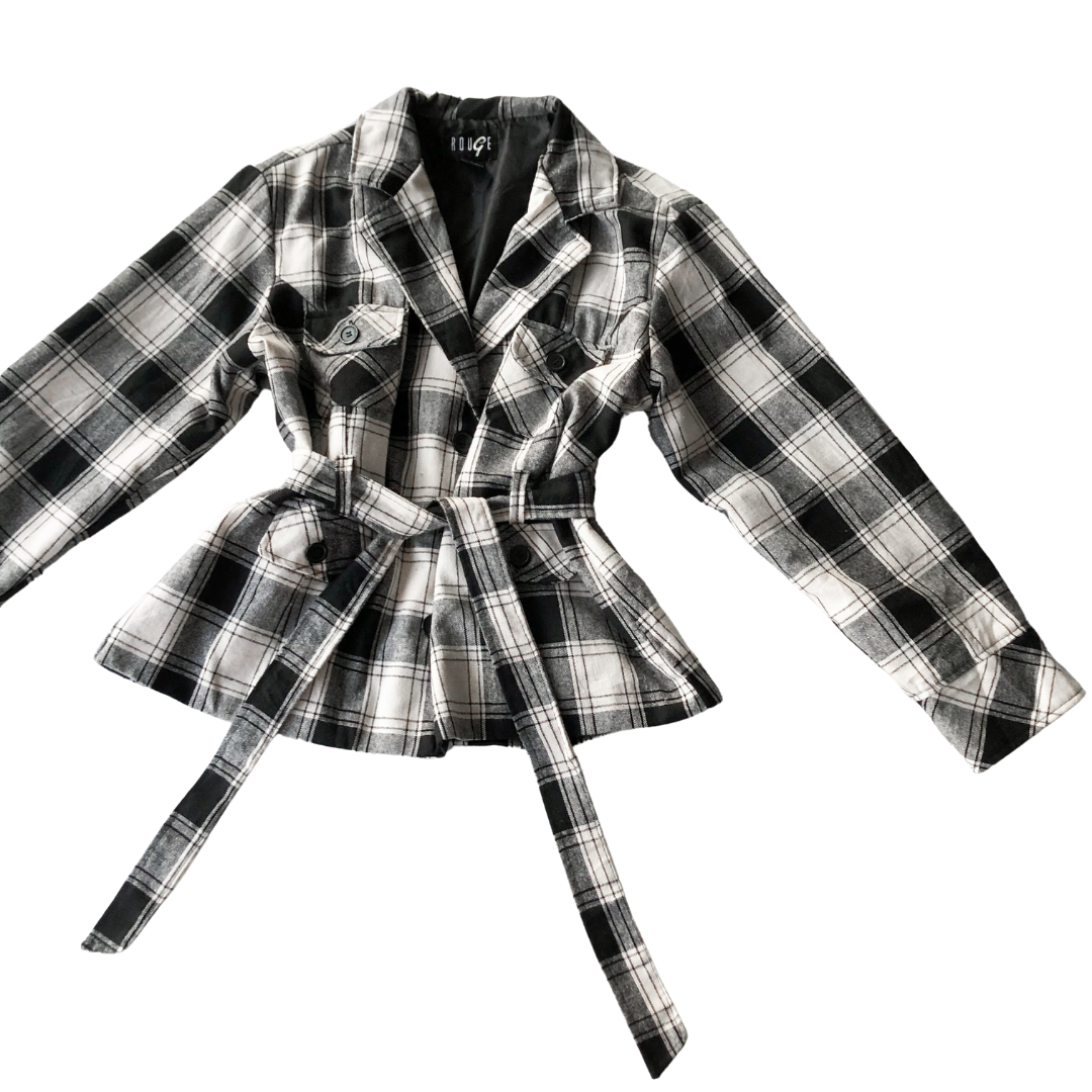 Blazer Abrigo cuadriculado