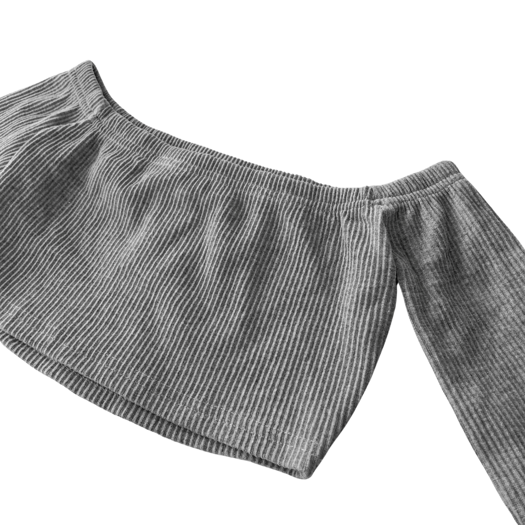 Top gris off shoulder