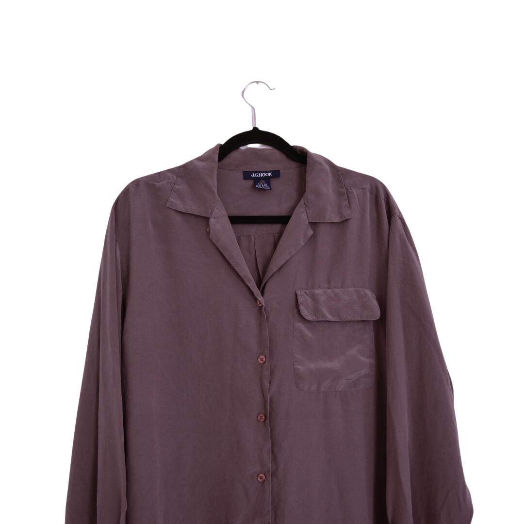 Camisa de seda morado pálido