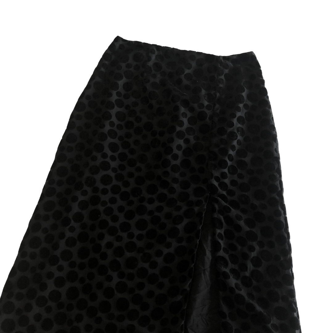 Falda negra velvet polka dots