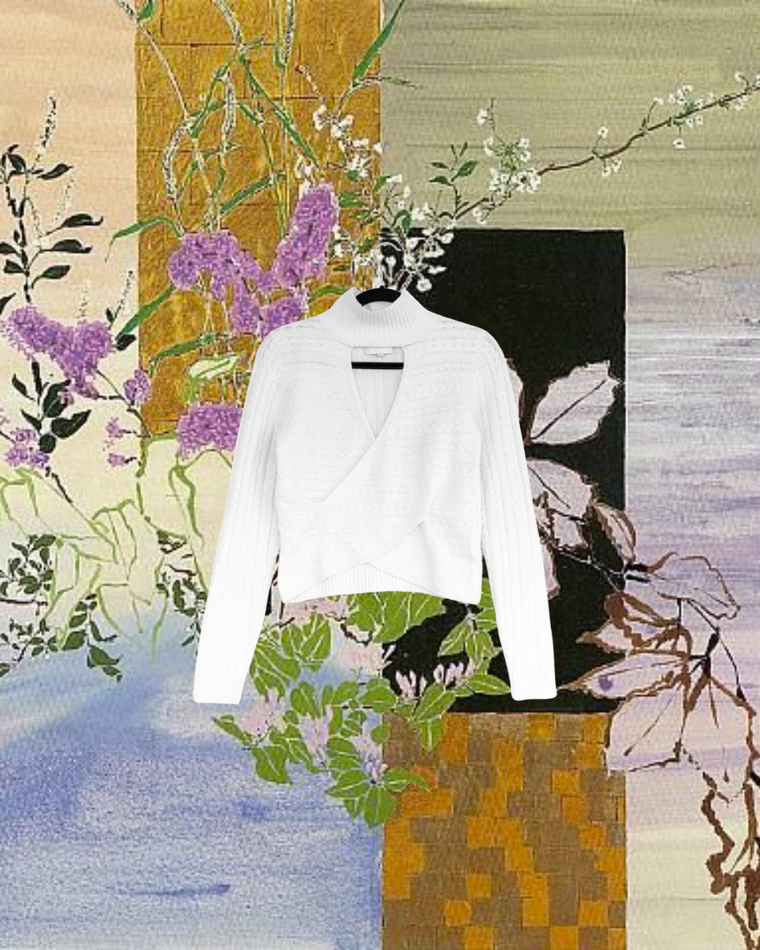 Suéter blanco knit abertura