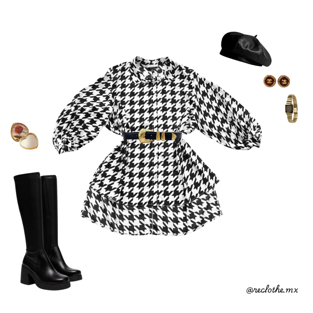 Vestido camisa pata de gallo