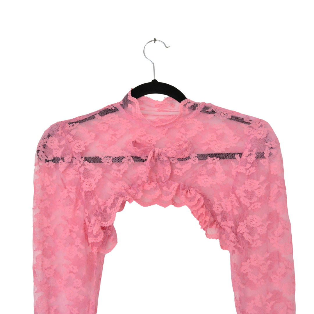 Mangas de encaje rosa