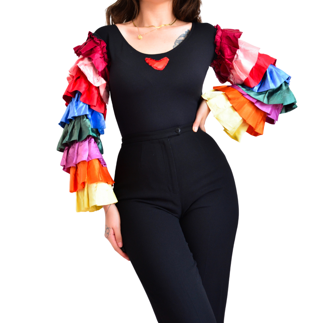 Bodysuit groovy con mangas multicolor