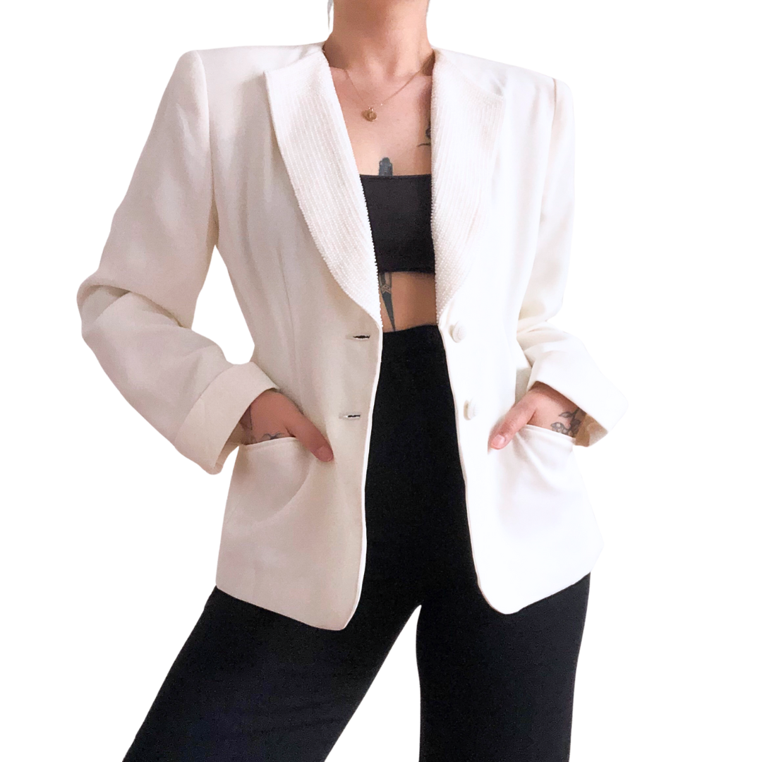Blazer perla con canutillo