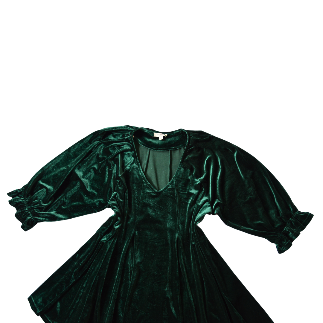 Vestido verde de terciopelo