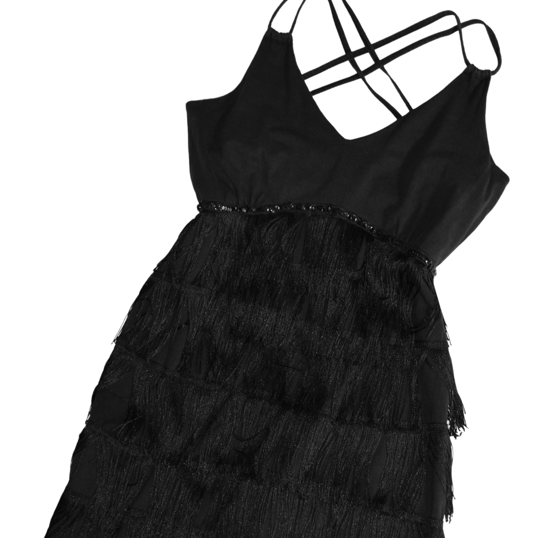 Vestido negro flapper