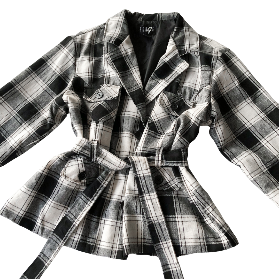 Blazer Abrigo cuadriculado