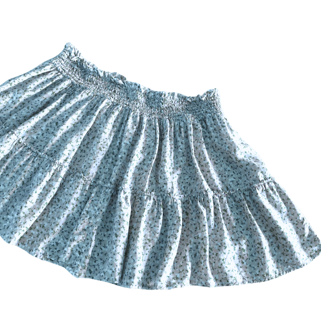 Falda azul cielo floral