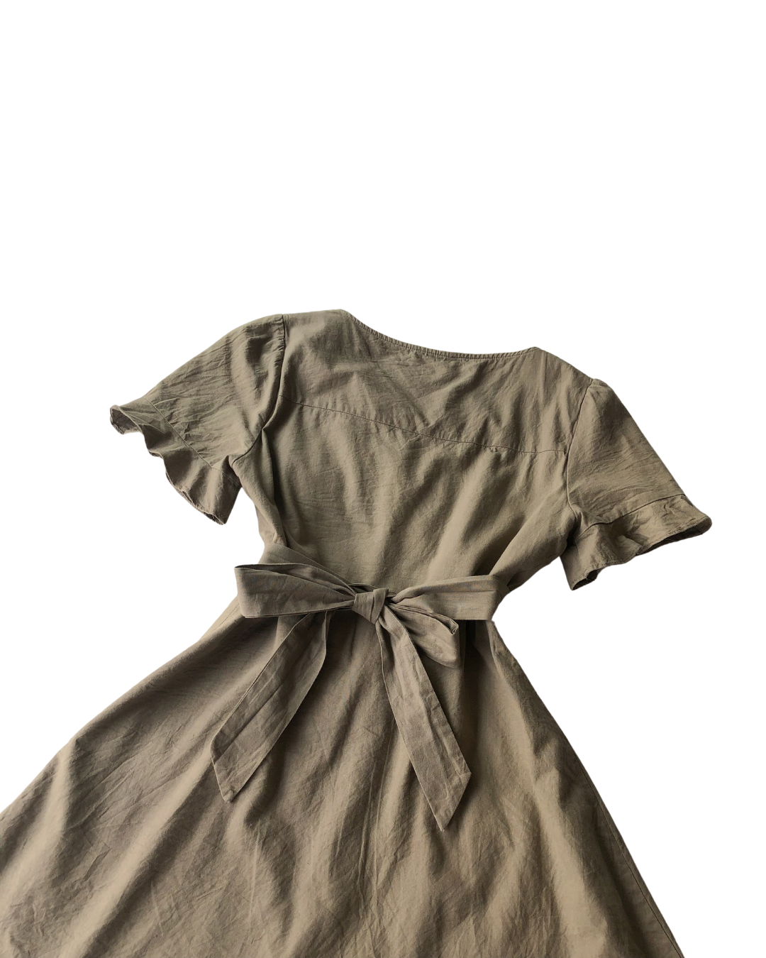 Vestido verde olivo de botones