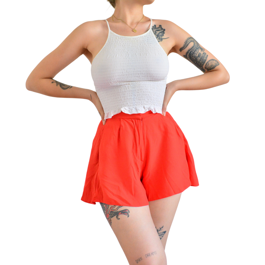 Top blanco fruncido