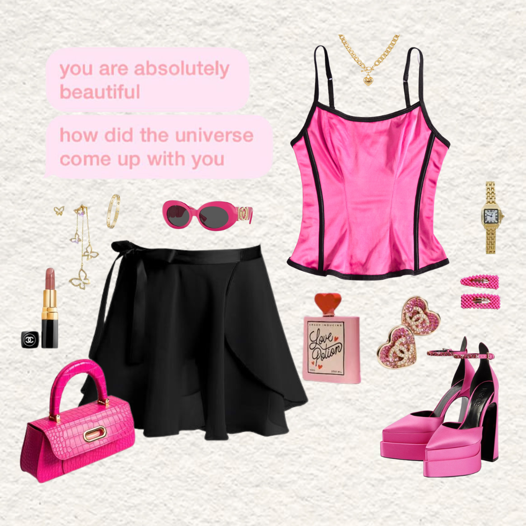 Corset rosa satinado