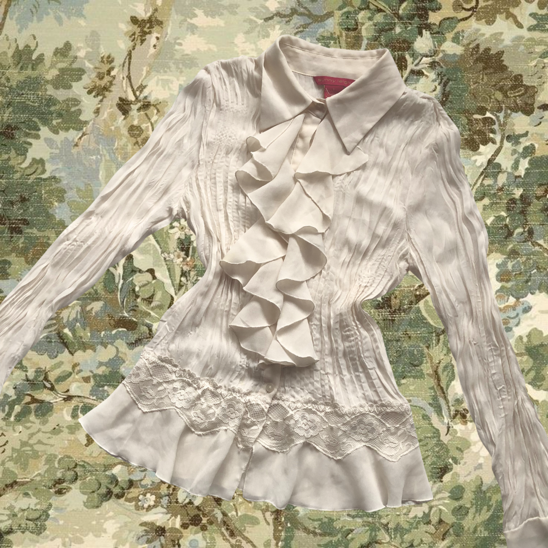 Blusa beige ruffles