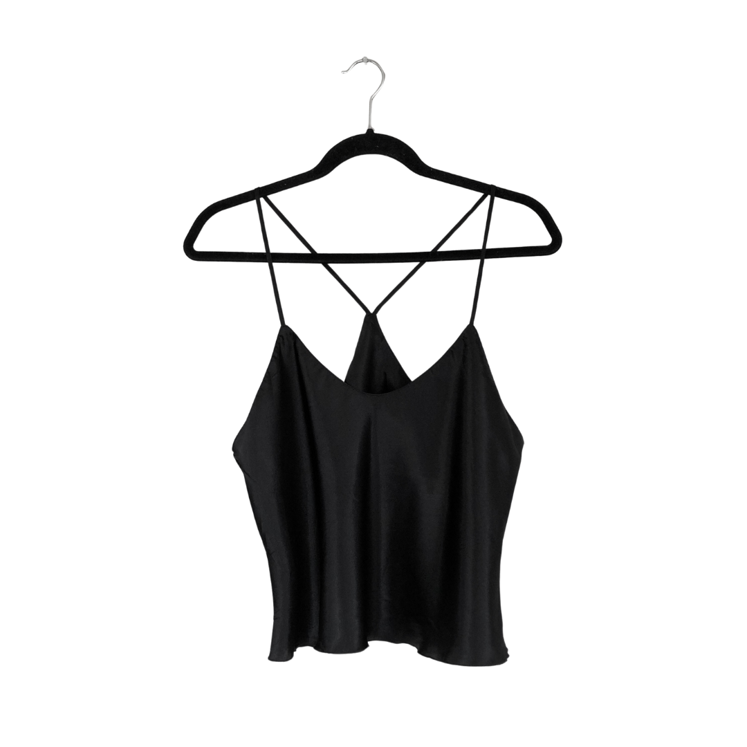 Blusa negra satin