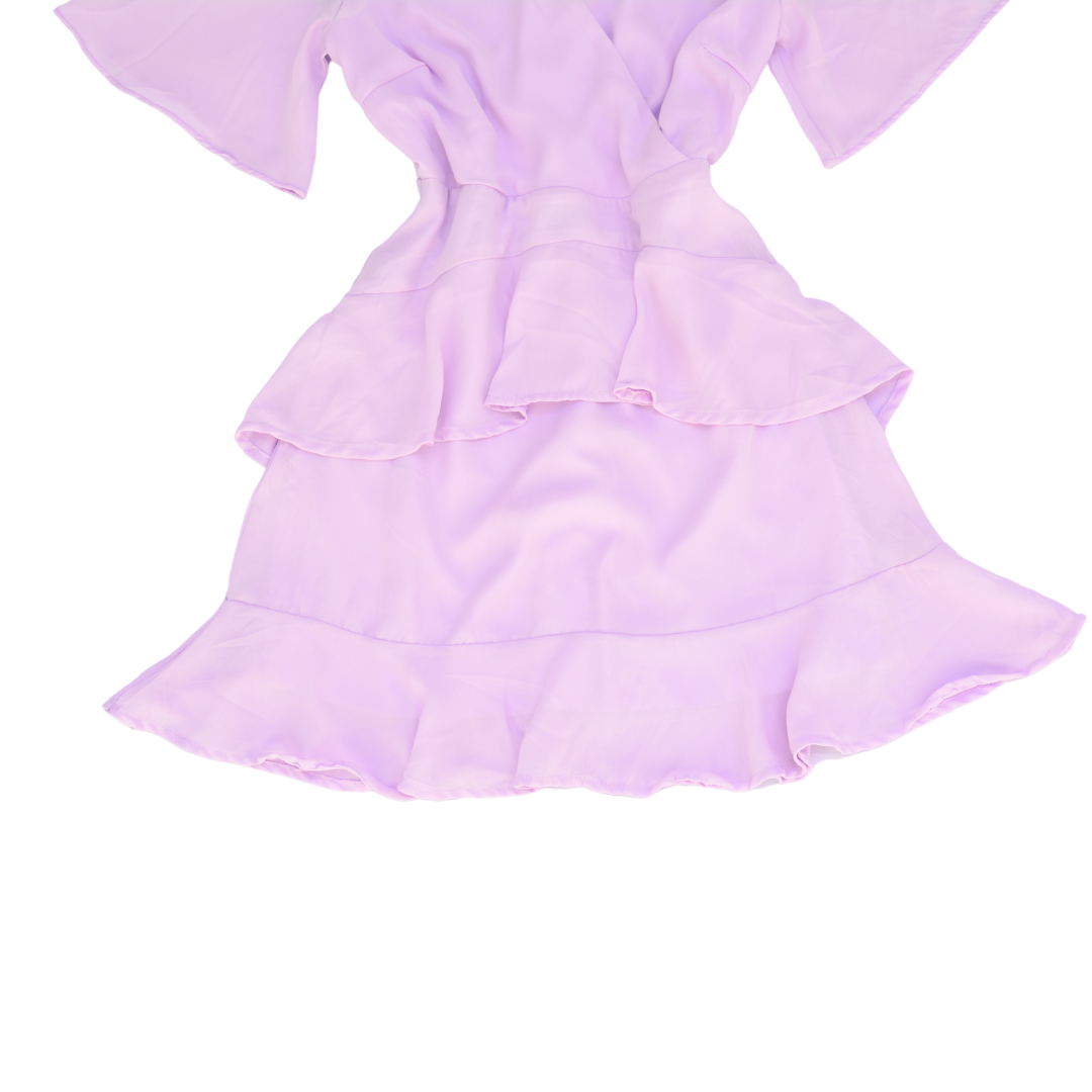 Vestido lila con olanes