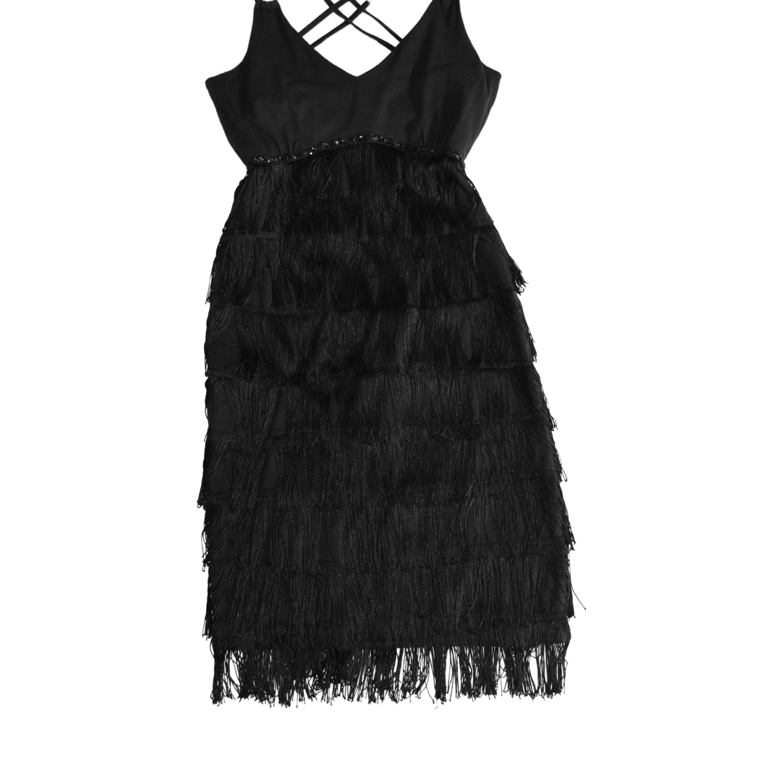 Vestido negro flapper