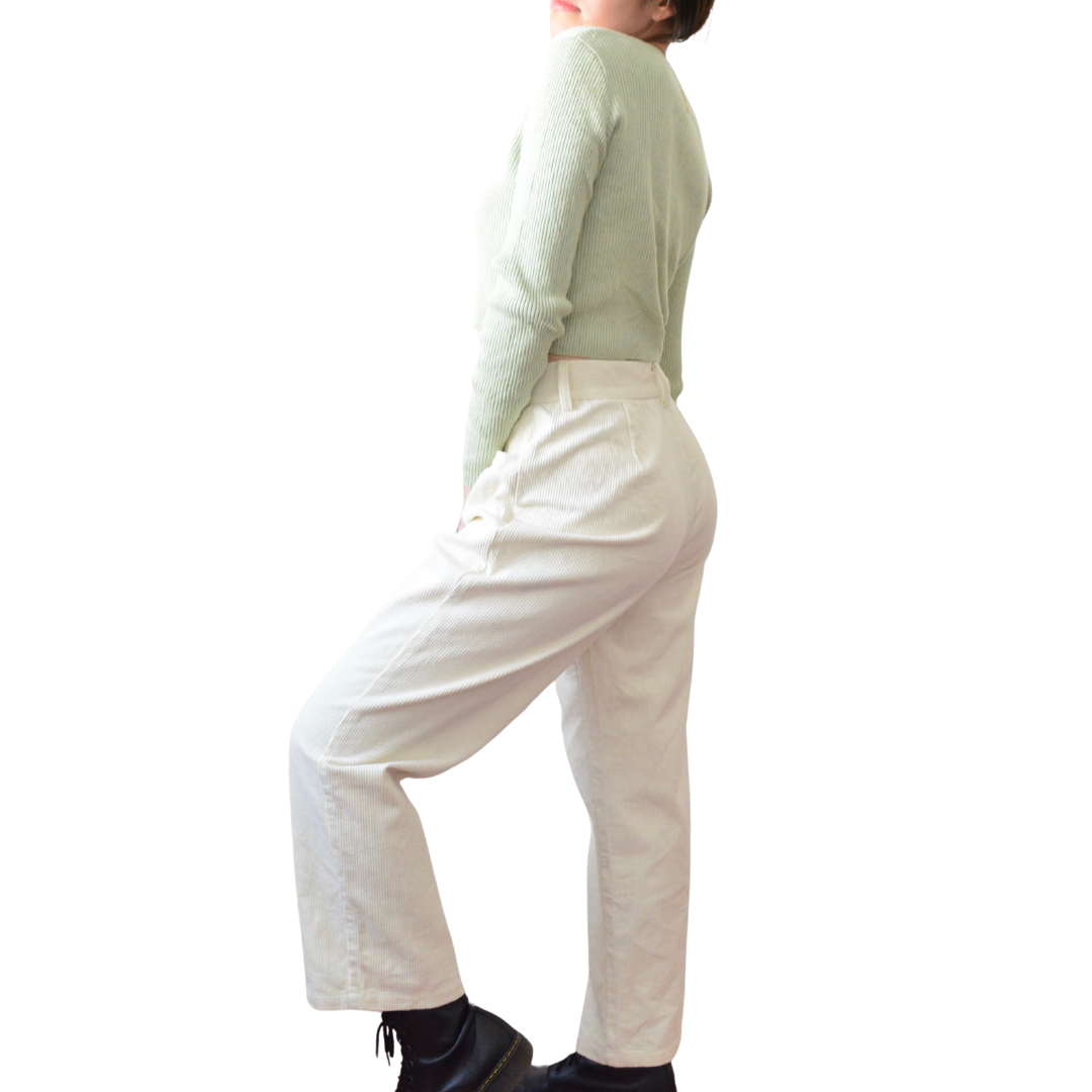 Pantalón baggy beige pana