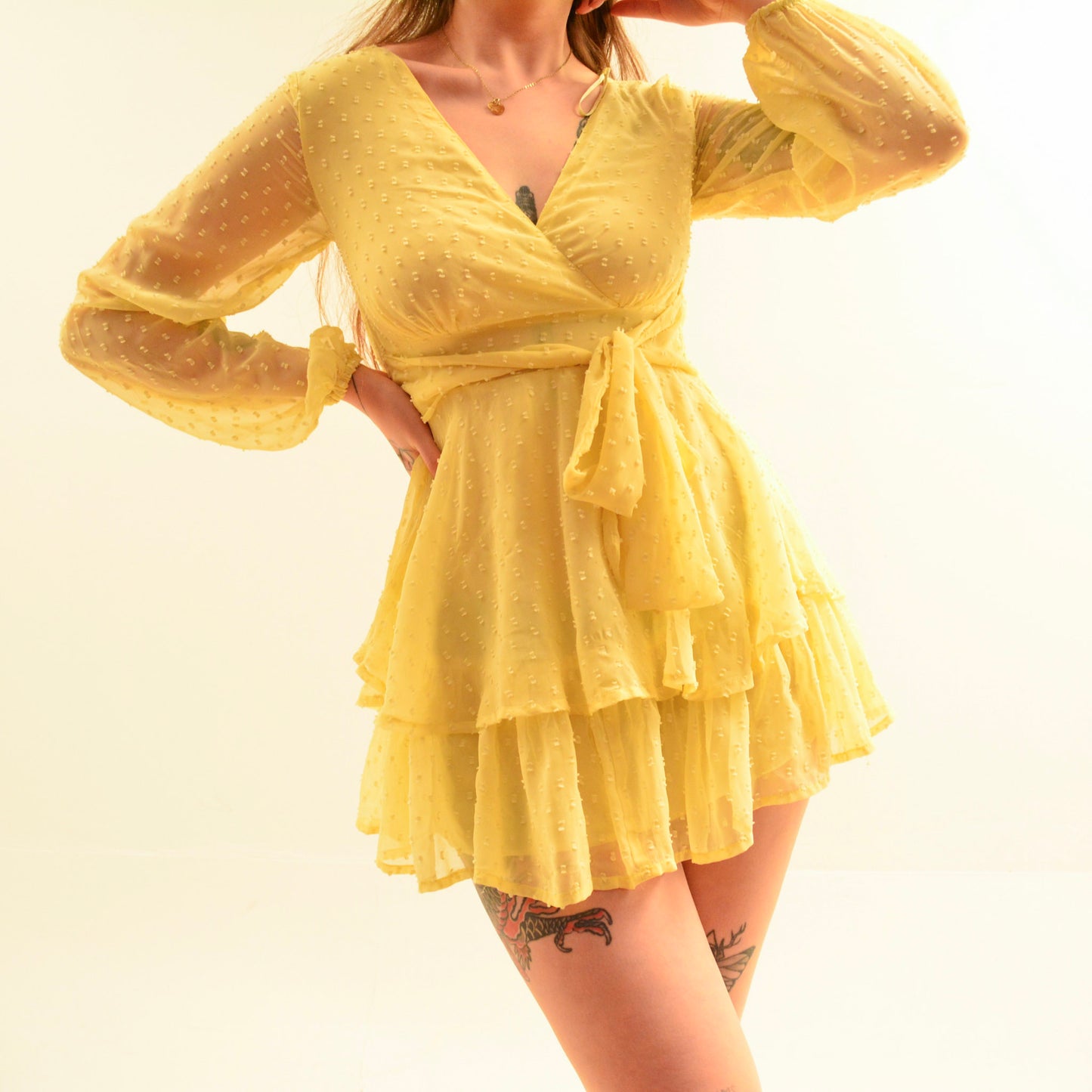Vestido amarillo baby de gasa