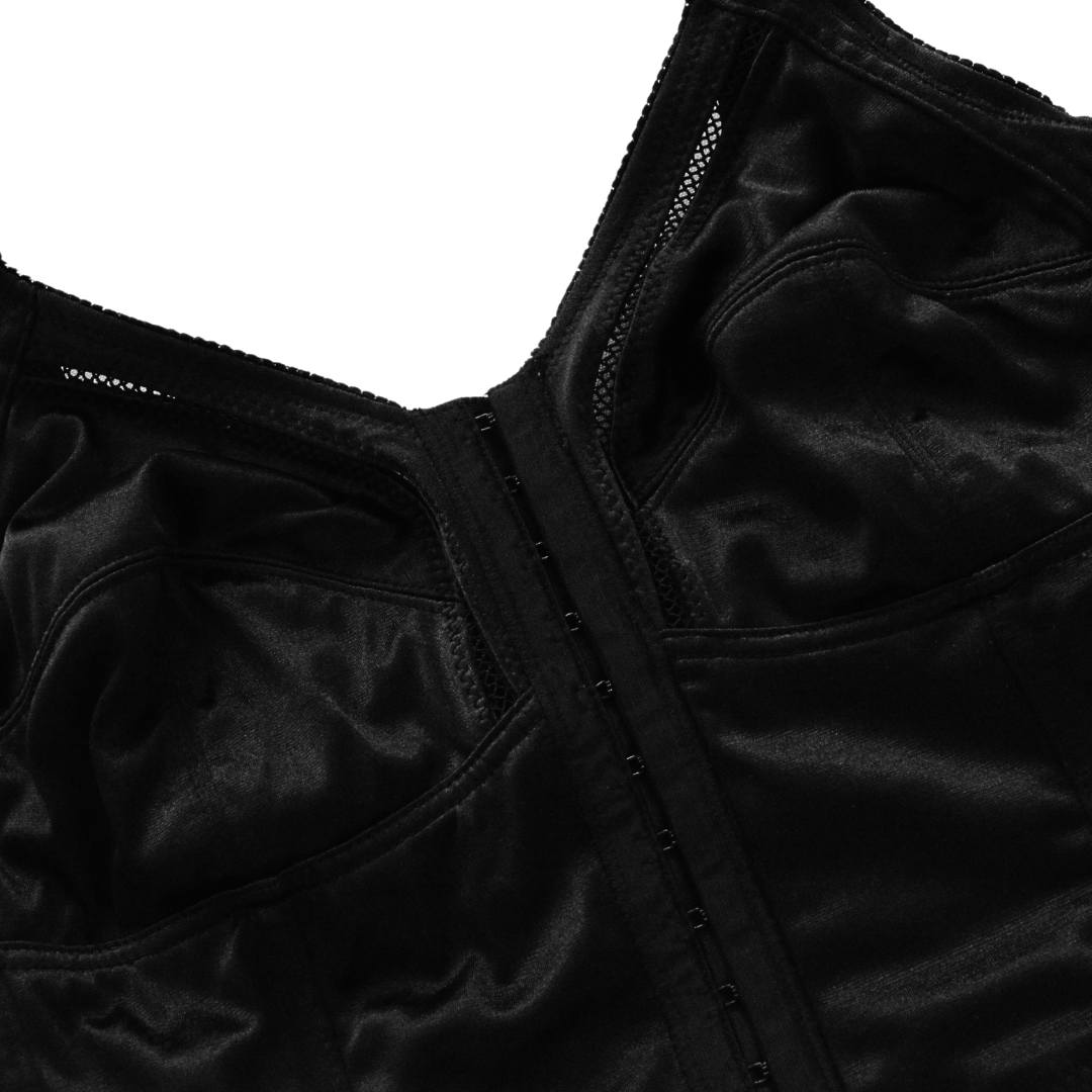 Top bustier negro satin