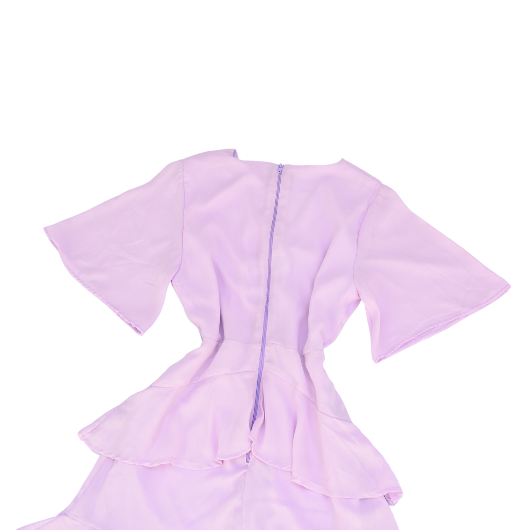 Vestido lila con olanes