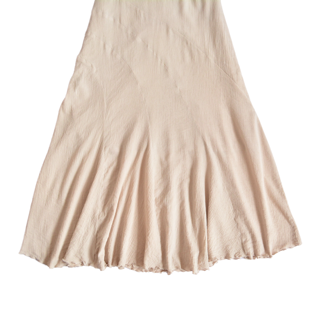 Falda larga beige