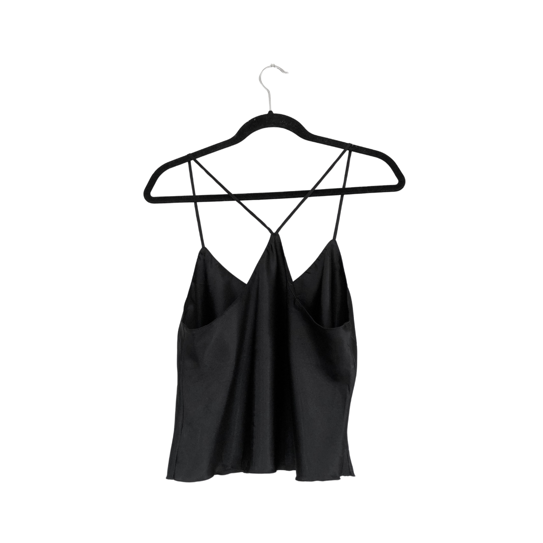 Blusa negra satin
